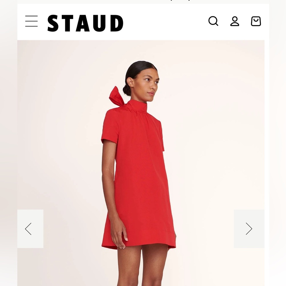 STAUD Ilana Red Mini Dress Medium